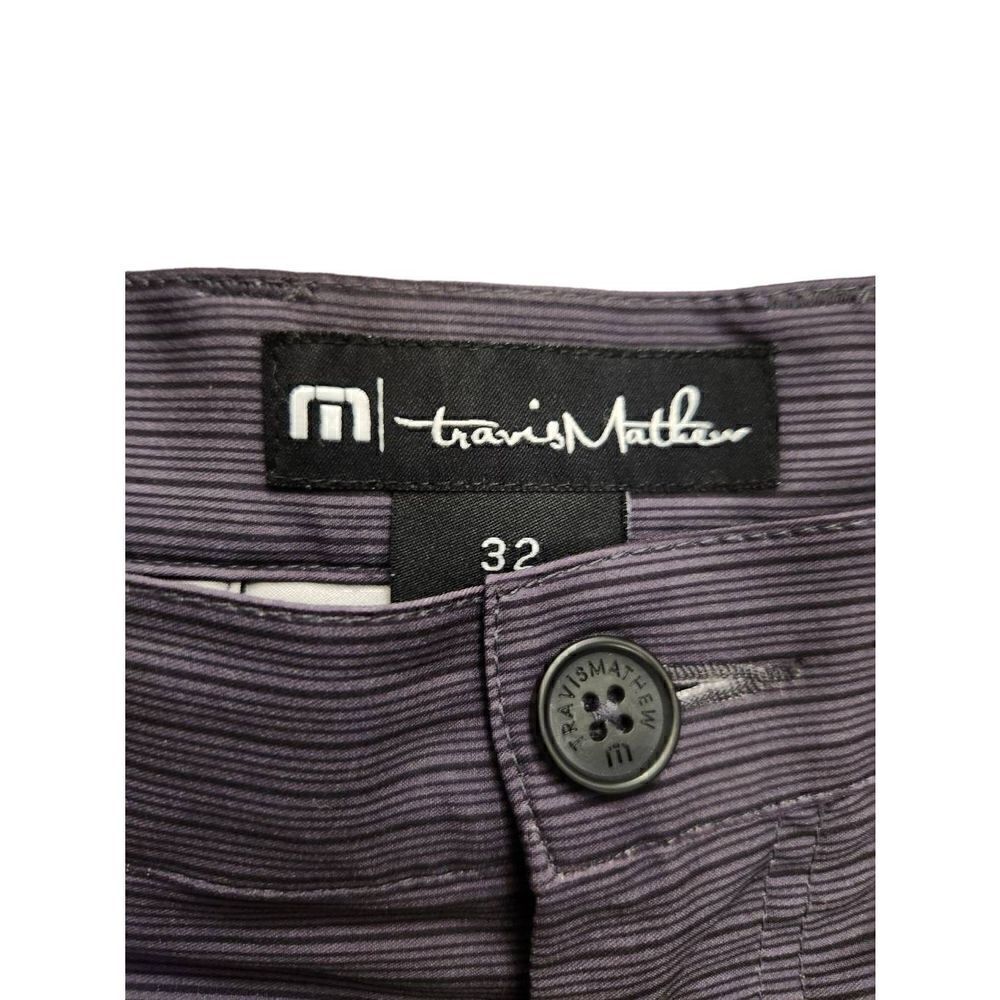 Travis Mathew Performance Golf Shorts Men's 32x10 Gray striped poly stretch - Picture 2 of 9